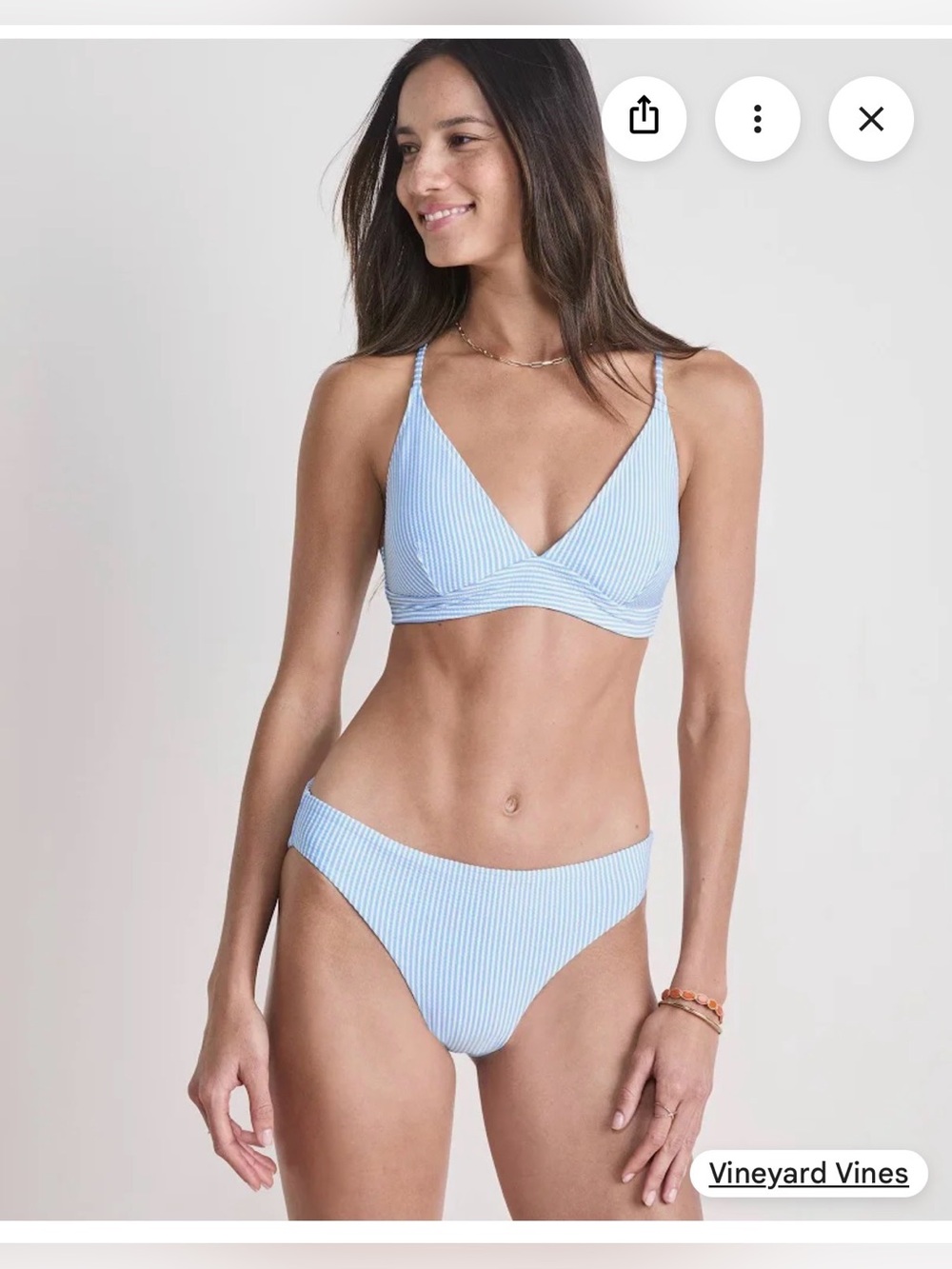 Sconset Seersucker Bikini Top